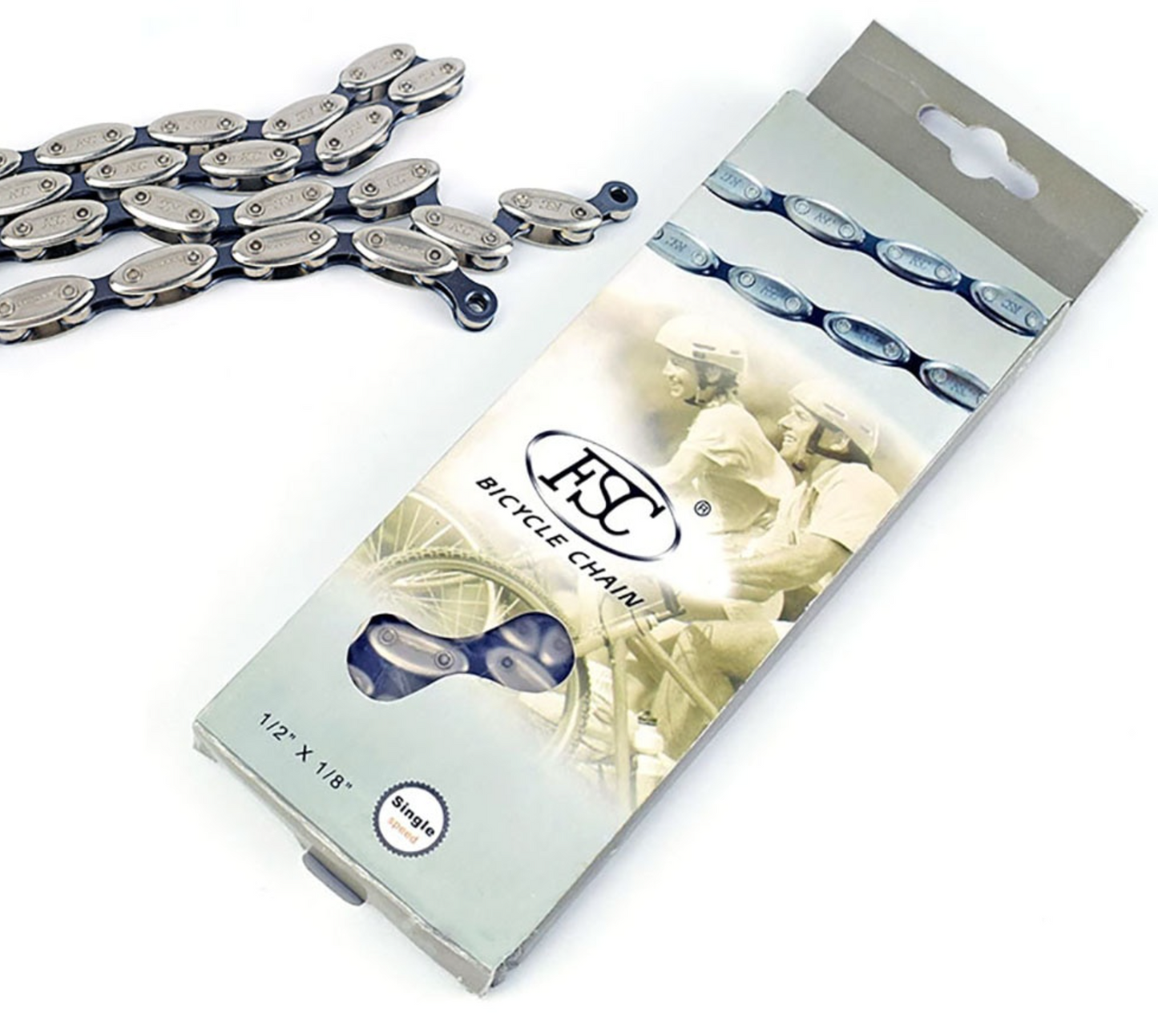 FSC Olive Fixed Gear Bike Chain/ Fixie Chain | Single speed bike Chain | Track bike chain - Durable | easy-install