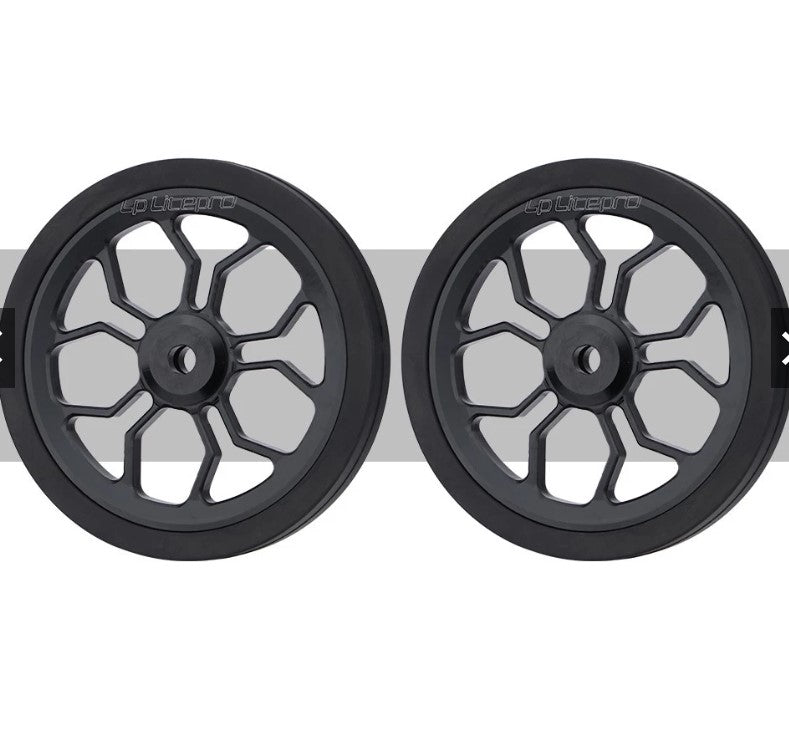 Litepro Folding Bike Easywheels Hollow Spider Bearing 82mm Enlarged Push Wheel For Brompton Bicycle Easy Wheel