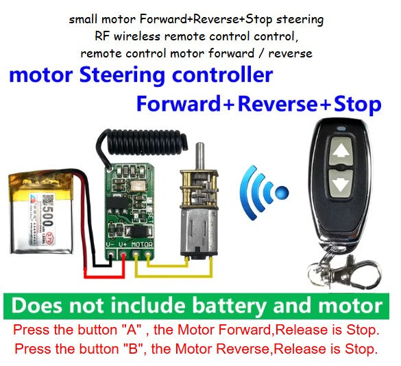 433MHz Wireless Remote Control Switch DC 3.7v 4V 6V N20 Mini Micro Motor Gearwheel Forward Reverse steering module electric lock