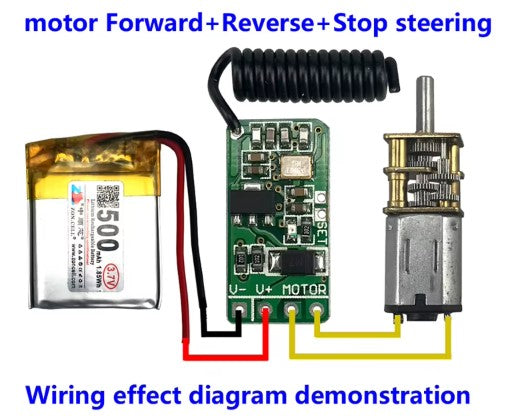433MHz Wireless Remote Control Switch DC 3.7v 4V 6V N20 Mini Micro Motor Gearwheel Forward Reverse steering module electric lock