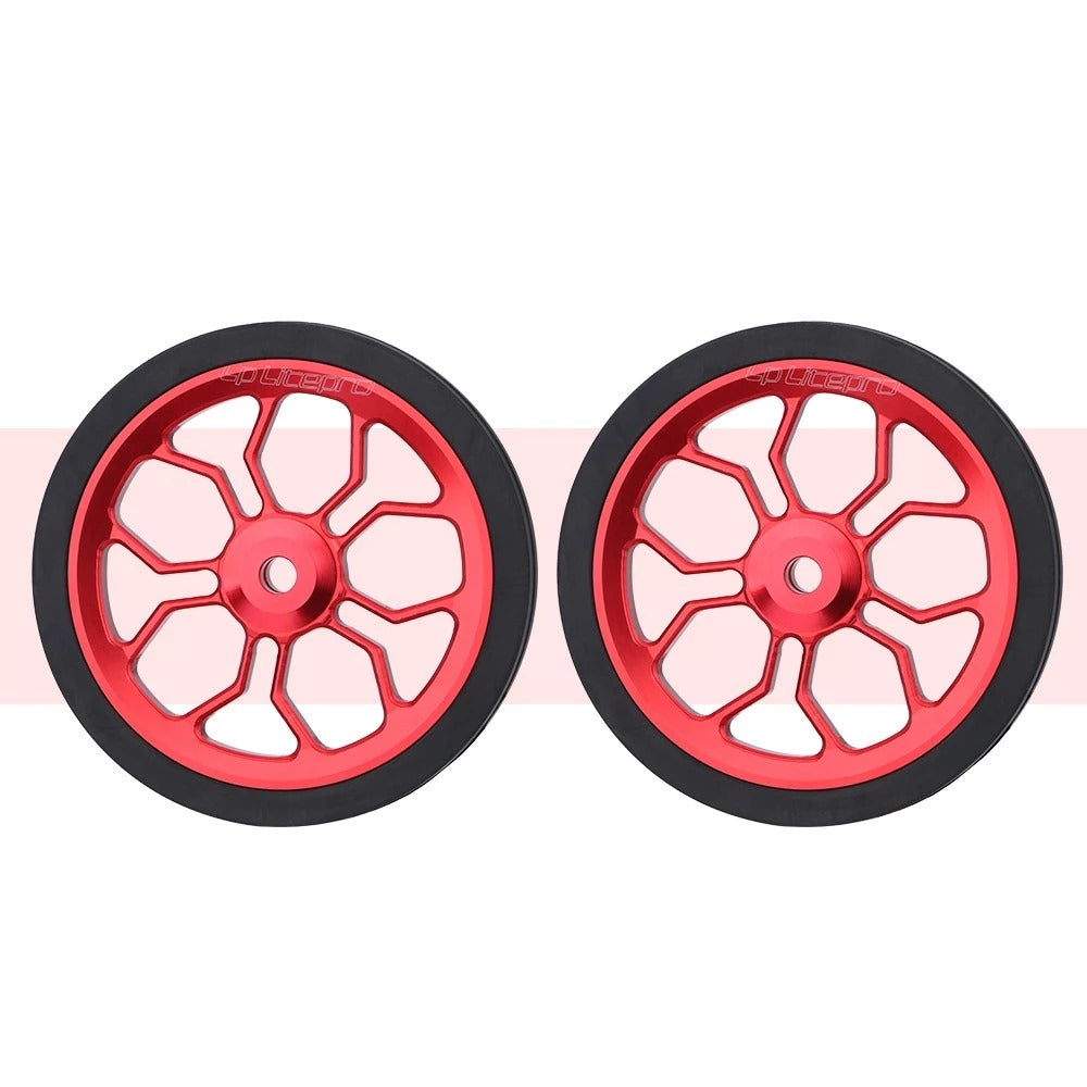 Litepro Folding Bike Easywheels Hollow Spider Bearing 82mm Enlarged Push Wheel For Brompton Bicycle Easy Wheel
