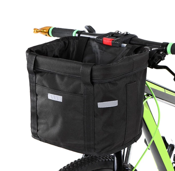 OUGO Bicycle Front Basket Removable Waterproof Bike Handlebar Basket Pet Carrier Frame Bag