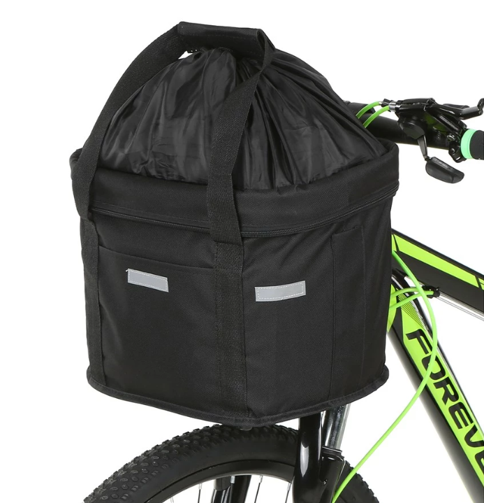OUGO Bicycle Front Basket Removable Waterproof Bike Handlebar Basket Pet Carrier Frame Bag