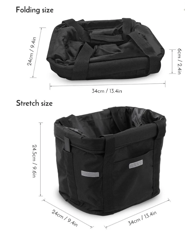 OUGO Bicycle Front Basket Removable Waterproof Bike Handlebar Basket Pet Carrier Frame Bag