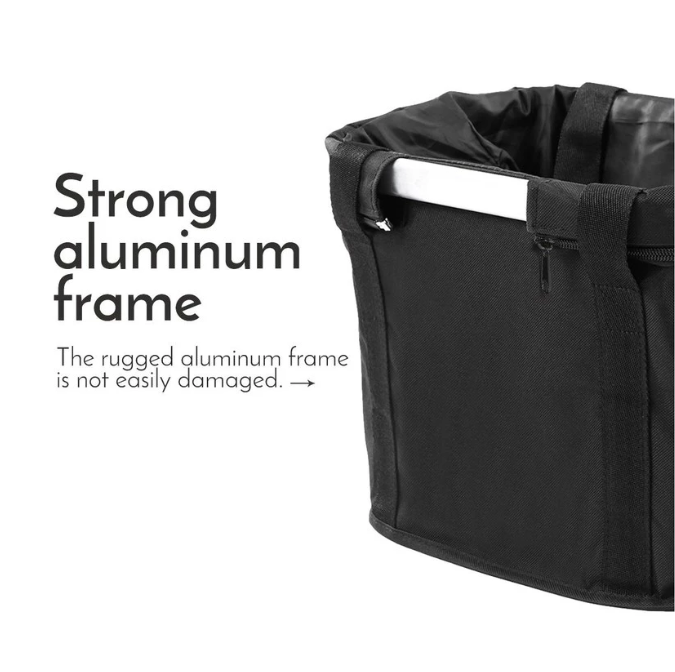OUGO Bicycle Front Basket Removable Waterproof Bike Handlebar Basket Pet Carrier Frame Bag