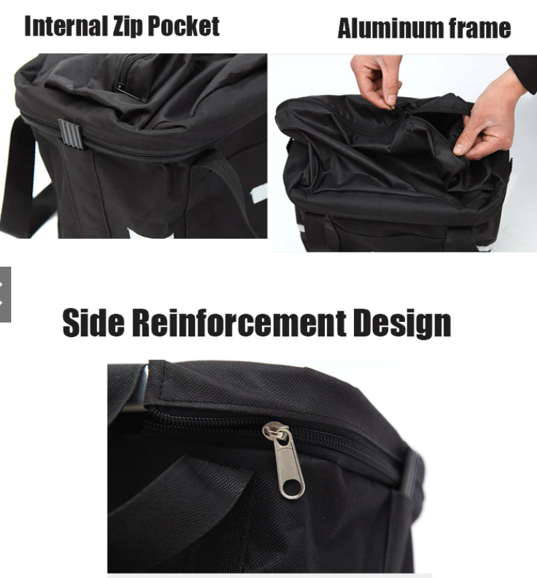 OUGO Bicycle Front Basket Removable Waterproof Bike Handlebar Basket Pet Carrier Frame Bag