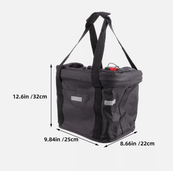 OUGO Bicycle Front Basket Removable Waterproof Bike Handlebar Basket Pet Carrier Frame Bag