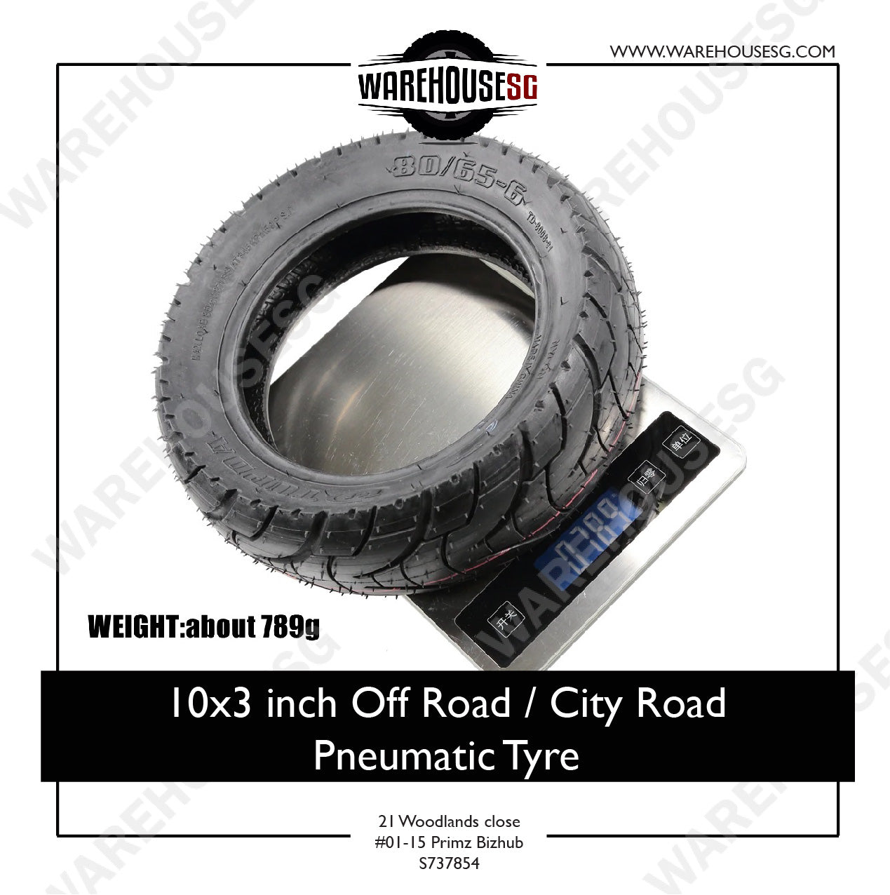10" x 3.0" Off Road/ City Road Pneumatic Tyre for Electric Scooter