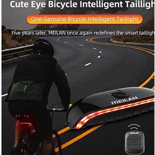 MEILAN Cute Eye Smart Bike Tail Light Turn Signals Automatic Brake Light Ground Warning Line Bluetooth BLE4.0 Wireles