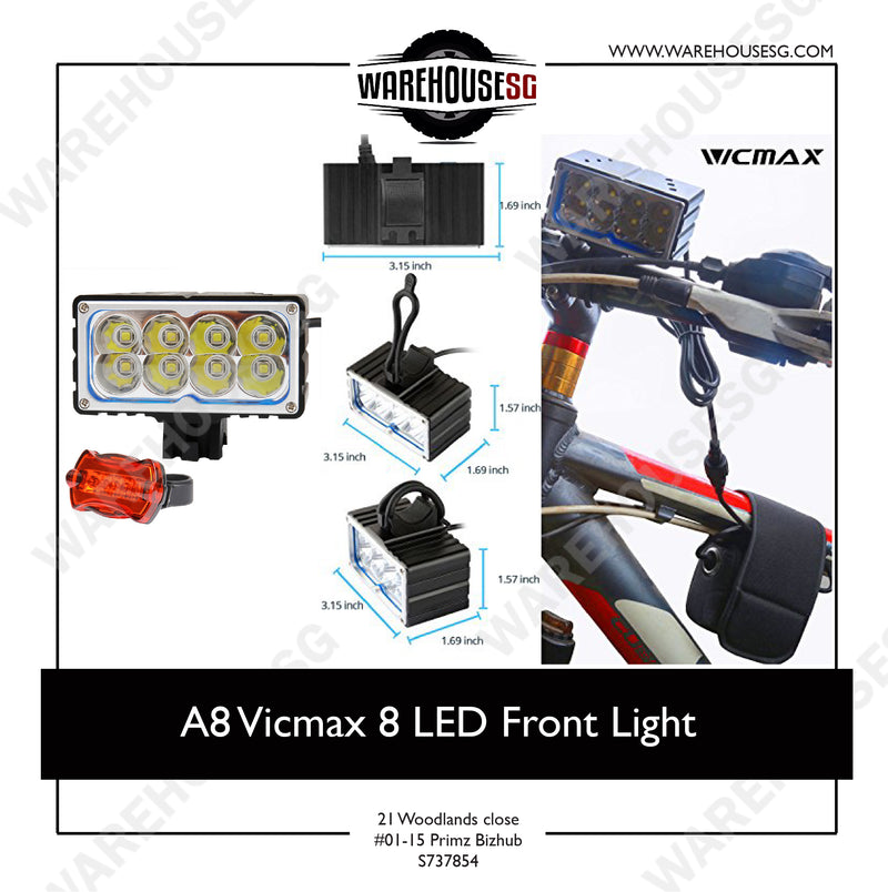A8 Vicmax 8 LED Front Light for Scooter/Bike