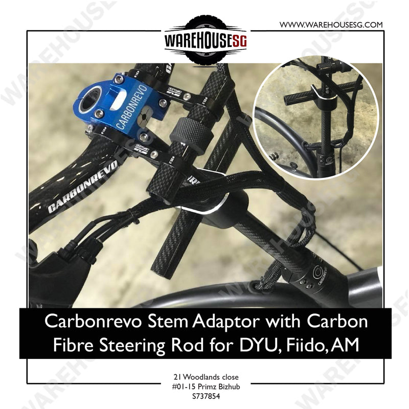 Carbonrevo Stem Adapter with Carbon Fibre Steering Rod for DYU, Fiido, AM