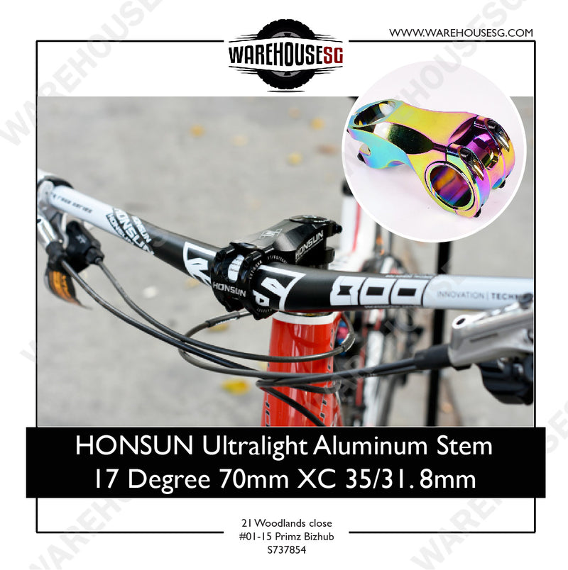 HONSUN Ultralight Aluminum Stem-17 Degree 70mm XC 35/31. 8mm