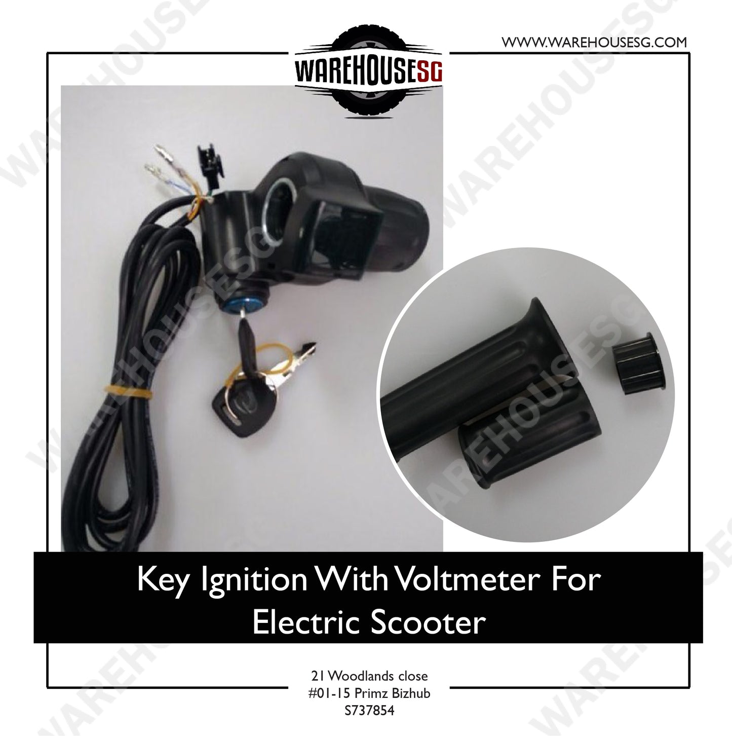 Key Ignition With Voltmeter For Electric Scooter