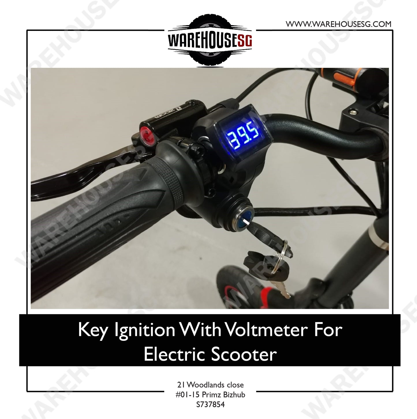 Key Ignition With Voltmeter For Electric Scooter