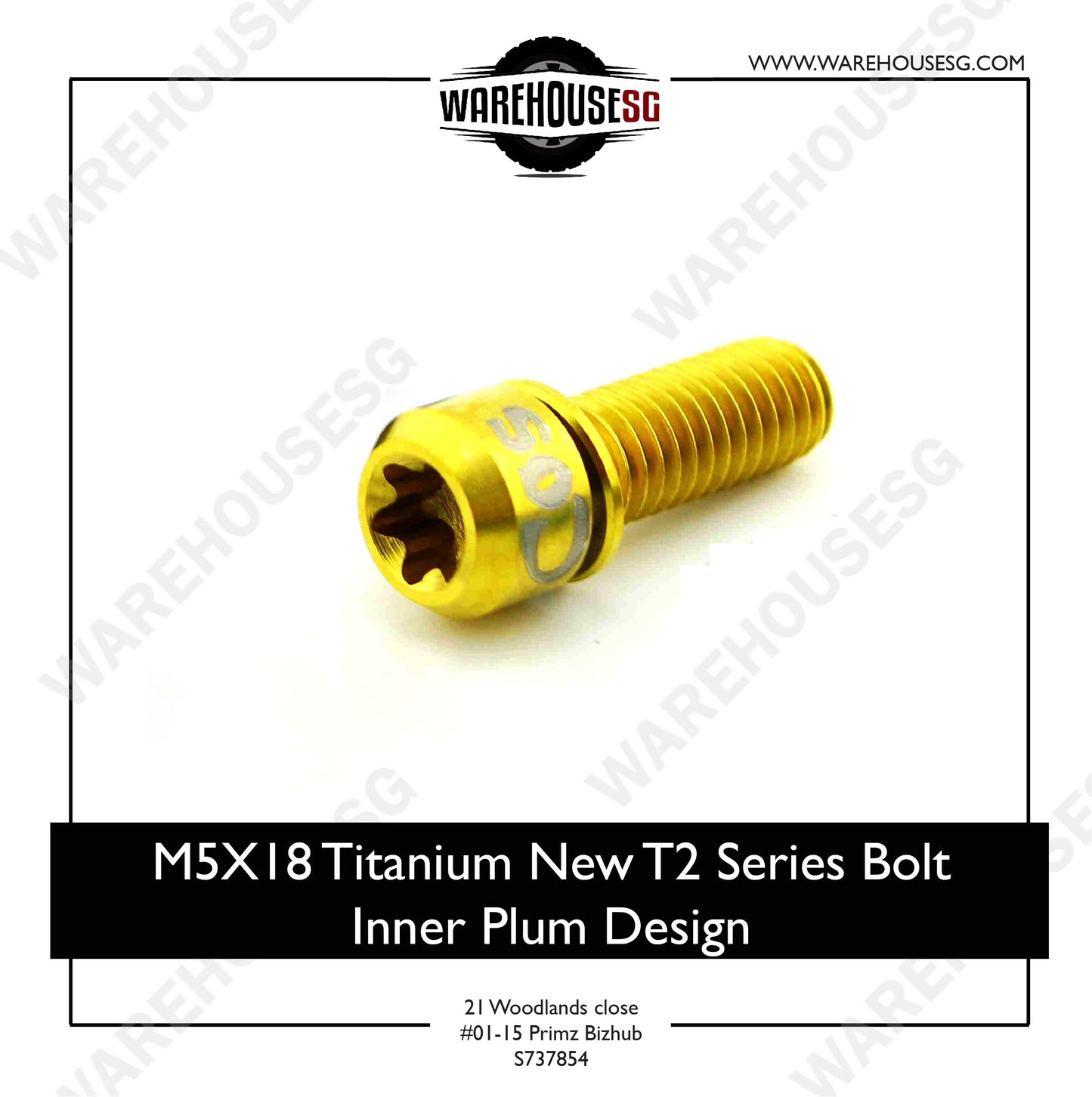 M5X18 Titanium New T2 Series Bolt Inner Plum Design