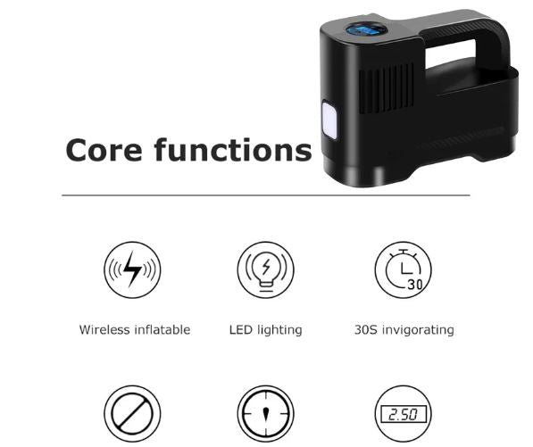 120W Car Air Compressor Wireless Inflatable Pump With Light Portable Air Pump Car Tire Inflator Digital For Car Bicycle