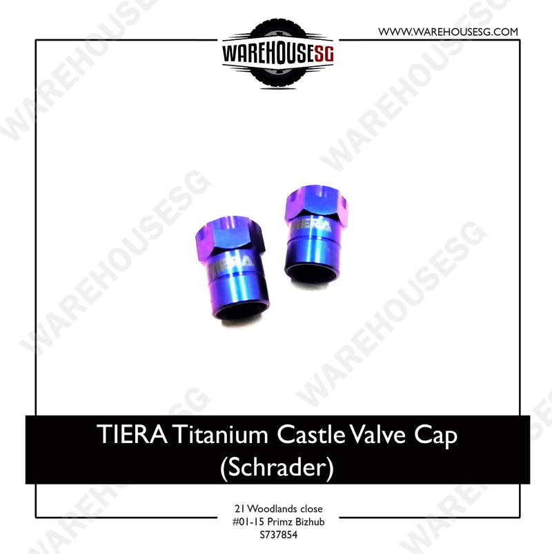 TIERA Titanium Castle Valve Cap (Schrader)