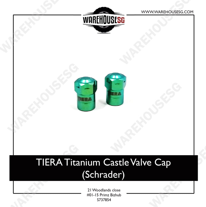 TIERA Titanium Castle Valve Cap (Schrader)