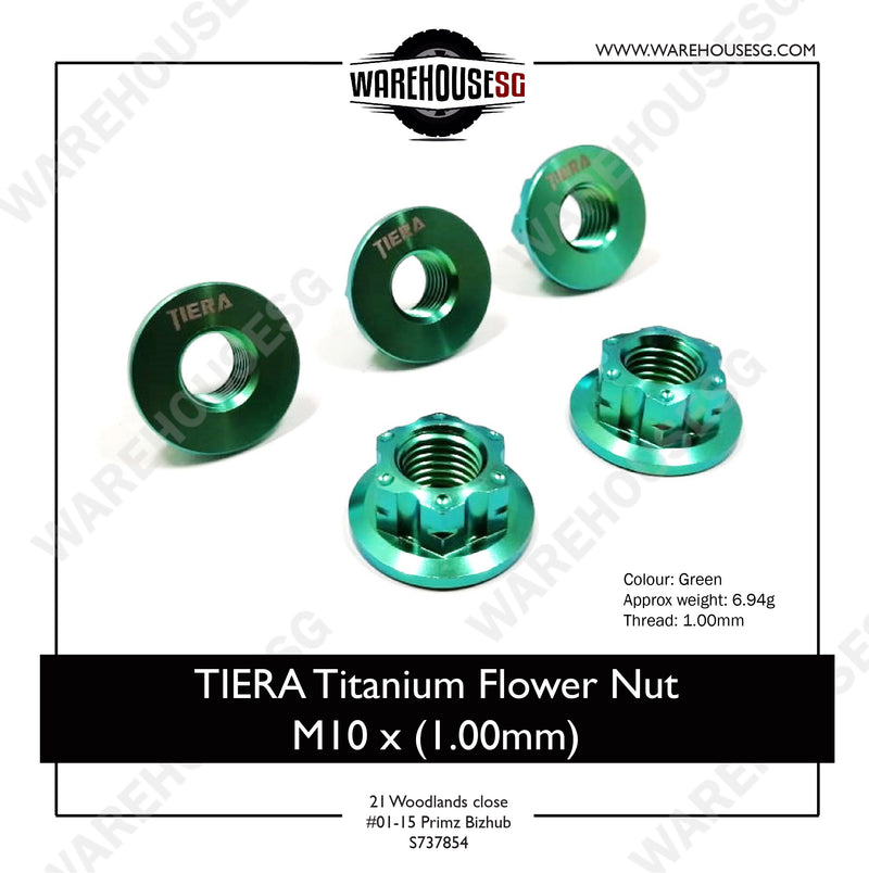 TIERA Titanium Flower Nut M10 x (1.00mm)