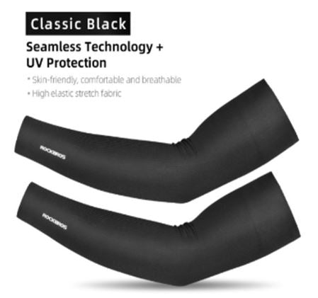ROCKBROS Cycling Arm Sleeves Sun Protection Anti-UV Ice Silk Seamless Sleeves Running Basketball Compression Sleeve