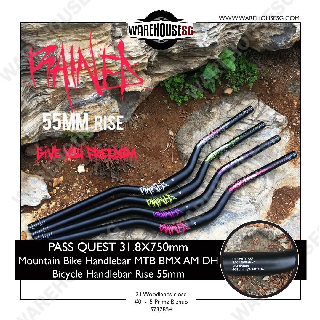 PASS QUEST 31.8x750mm Mountain bike handlebar MTB BMX AM DH Bicycle Handlebar Rise 55mm