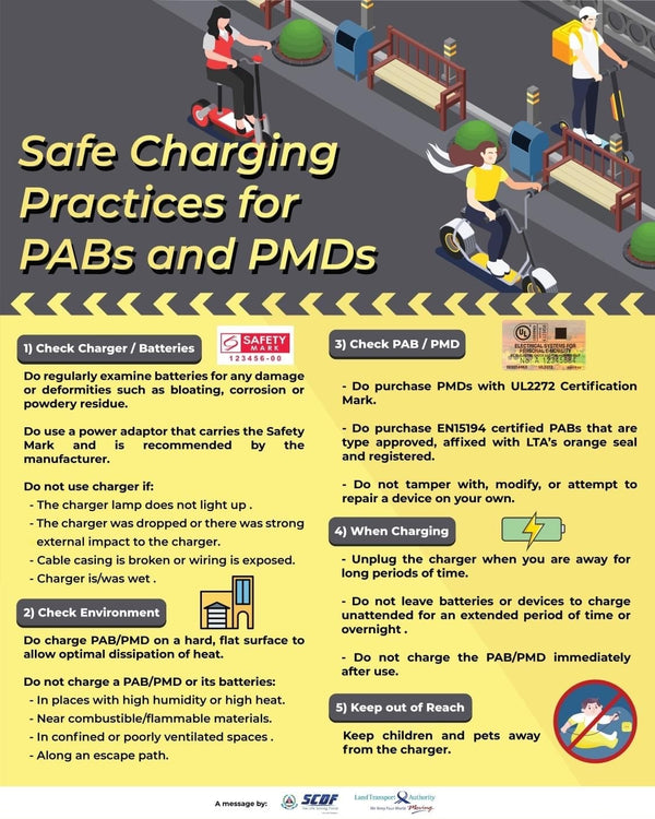 Safe Charging practices for motorised devices