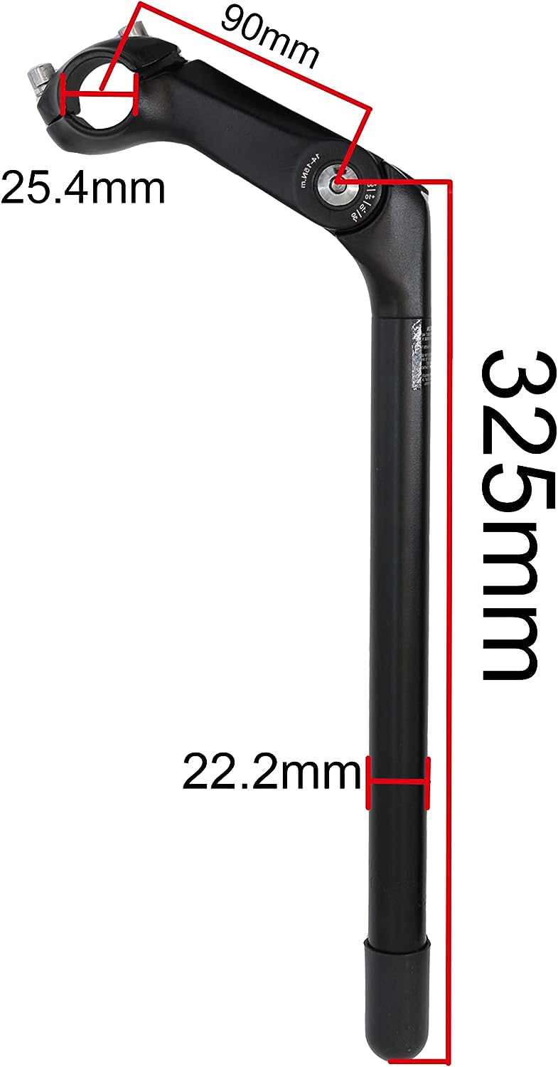 Adjustable Quill Stem,Alloy 90mm Bike Handlebar Stem 340 Tube Extension for MTB, Road Bike 22.2mm/25.4mm