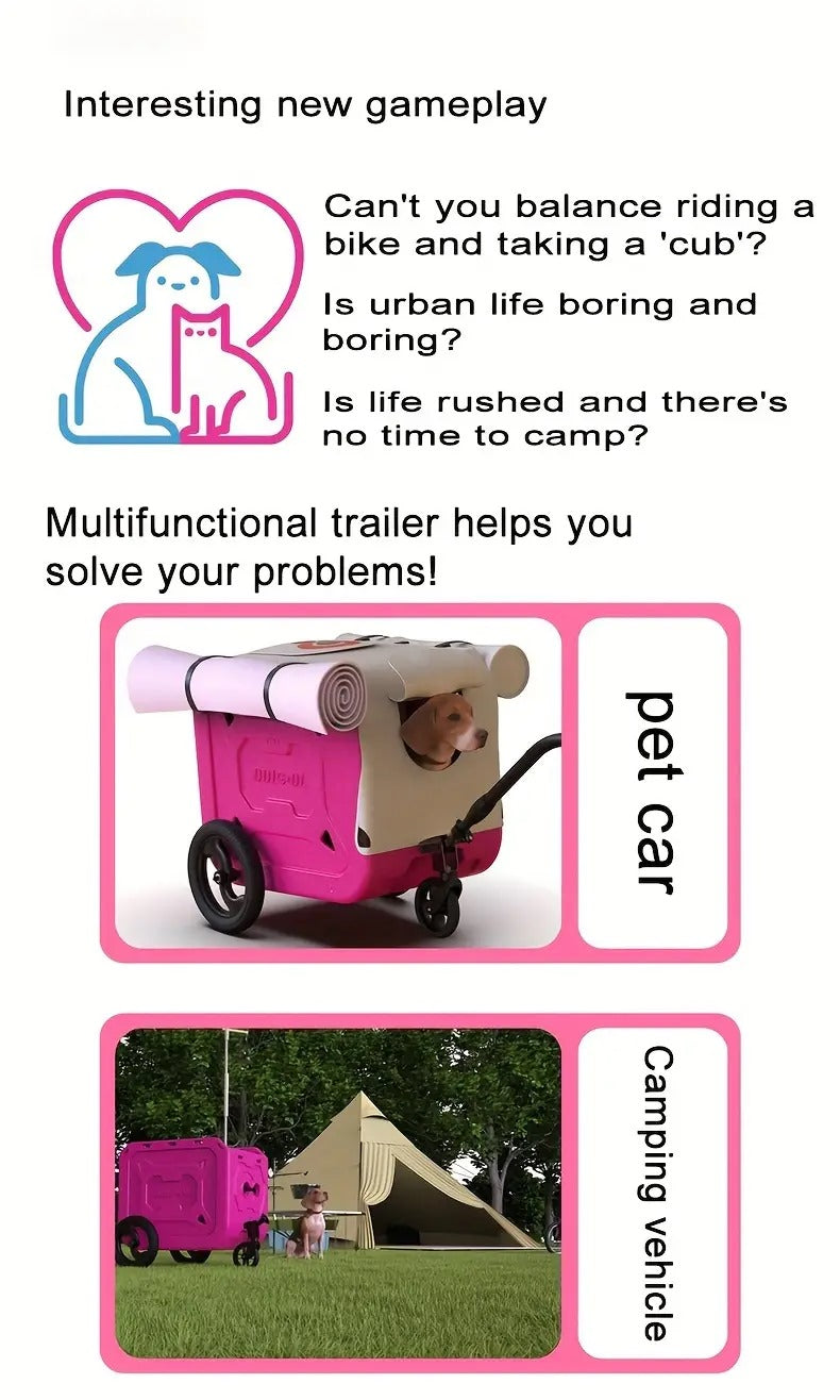 DL Mini Cargo Bike, Multifunction Out Door Sports for Camping, Biking and Pet Transport