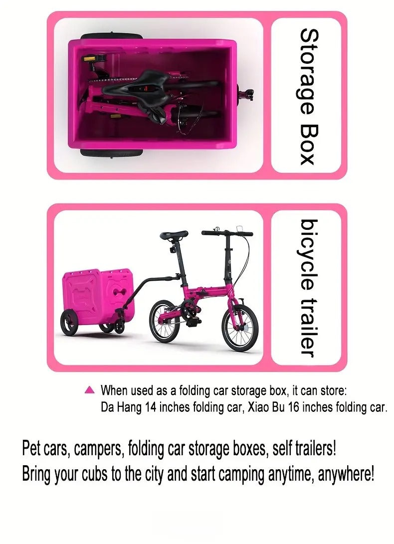 DL Mini Cargo Bike, Multifunction Out Door Sports for Camping, Biking and Pet Transport