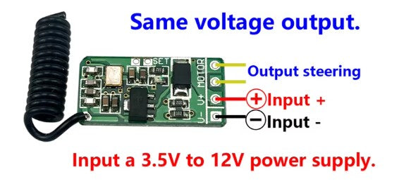 433MHz Wireless Remote Control Switch DC 3.7v 4V 6V N20 Mini Micro Motor Gearwheel Forward Reverse steering module electric lock