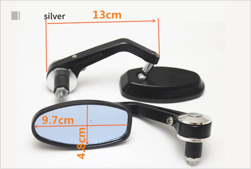 Real Glass Mirror Universal 7/8” 22mm Motorcycle Rearview Mirrors Aluminum Bar End Mirror Handlebar End Mirrors