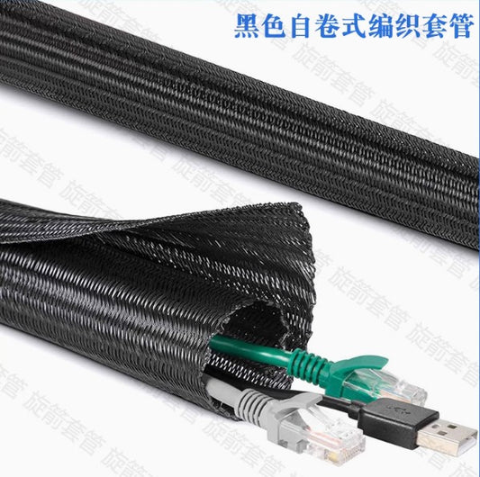 Cable Sleeves 12mm Black Snakeskin Mesh Wire Protecting PET Nylon Cable Sleeve Wire Mesh Shock for Cable Sets