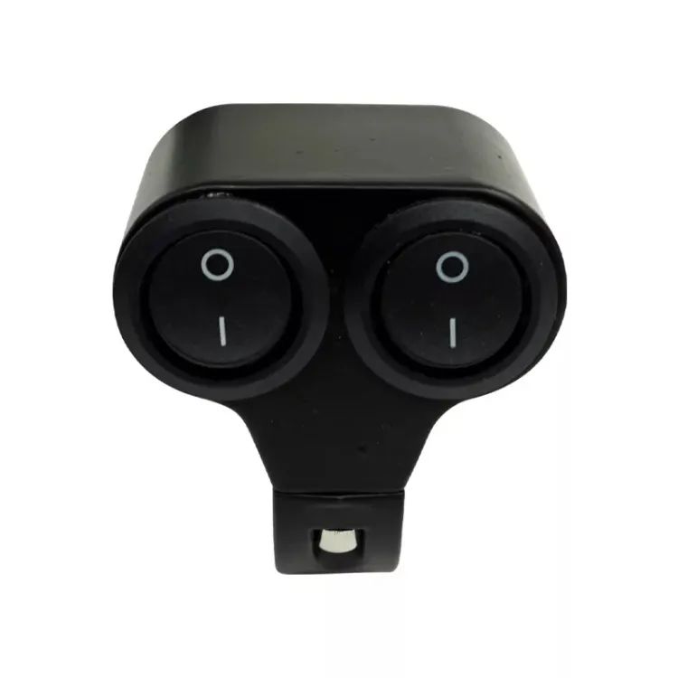 22mm 12V Motorcycle Handlebar Control 2 Point Metal Body Dual Button On Off Switch Headlight Flasher Dual Switch 2 Choic