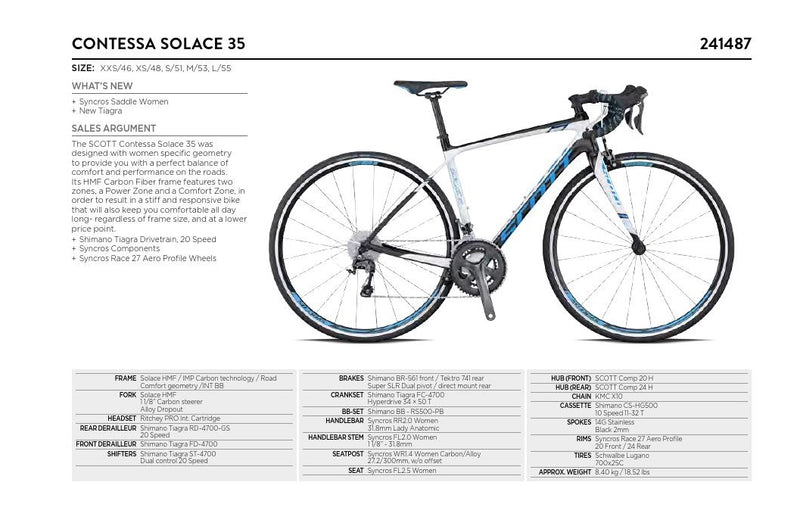 (Promotion Price)Scott Contessa Solace 35 Womens Road Bike - 2014