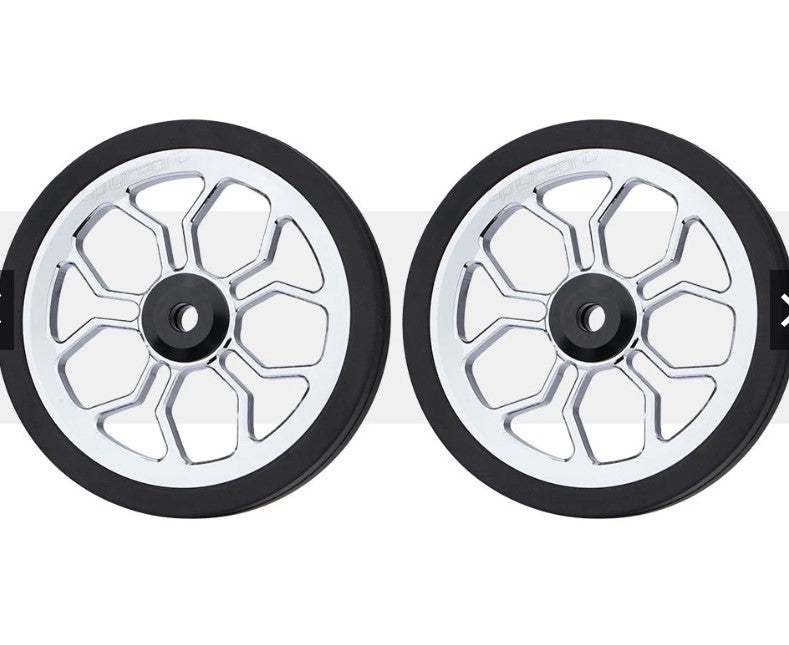 Litepro Folding Bike Easywheels Hollow Spider Bearing 82mm Enlarged Push Wheel For Brompton Bicycle Easy Wheel