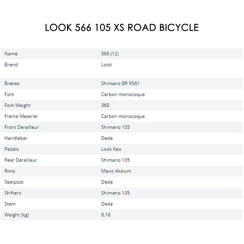 LOOK 566 105 S/XS Road Bicycle