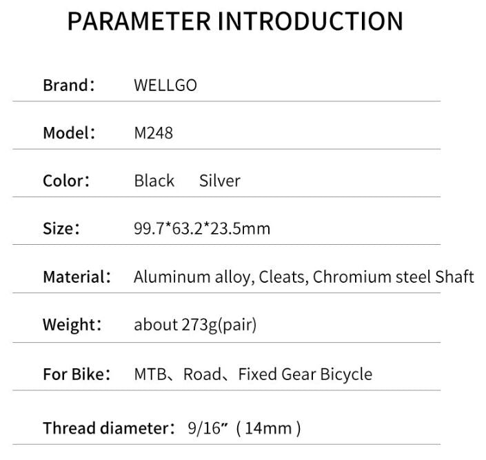 WELLGO M248 Ultralight Road Bike Pedal