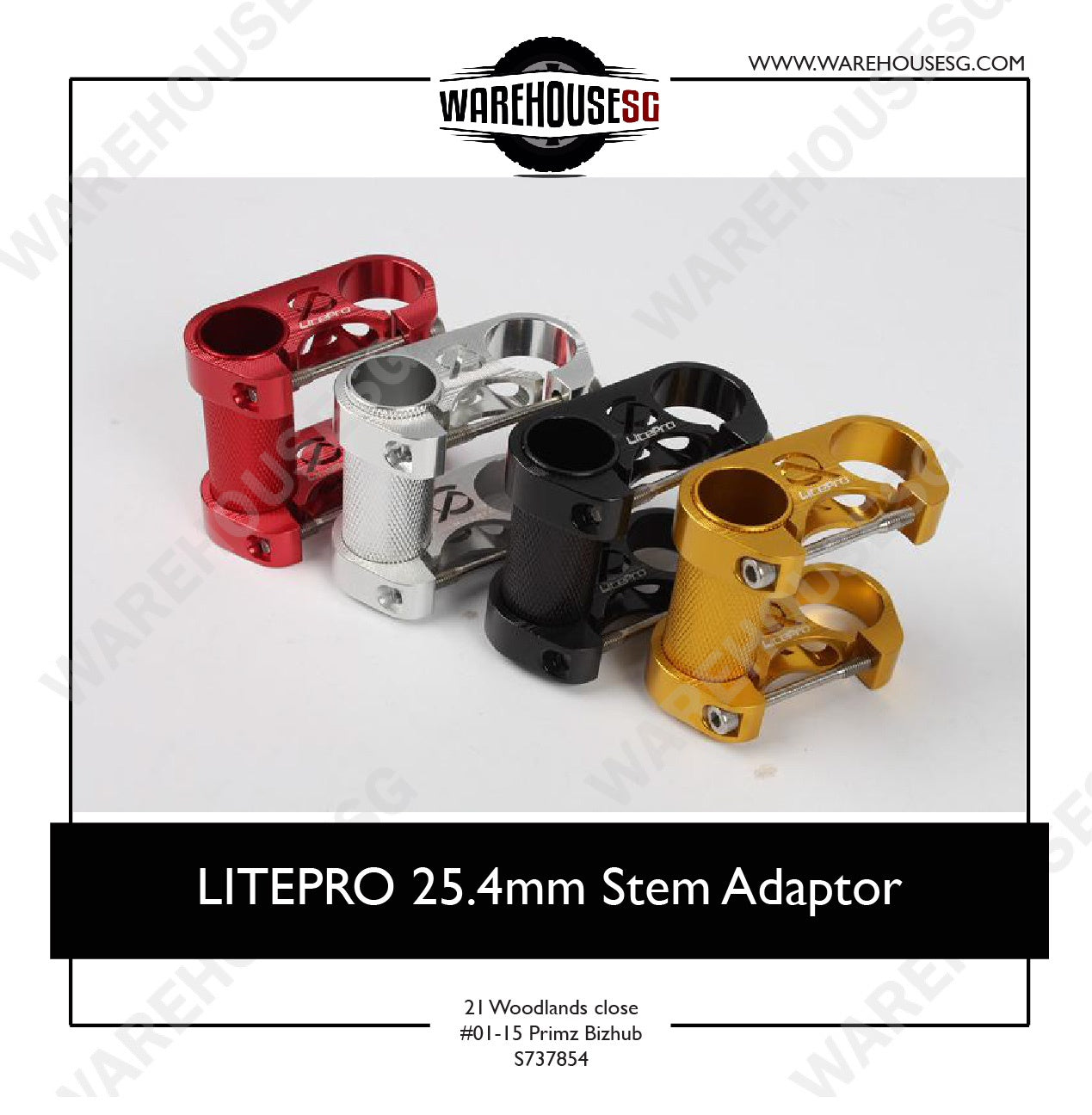 Litepro 25.4mm Stem Adaptor for Bicycle/Fiido/DYU/Tempo E-scooter