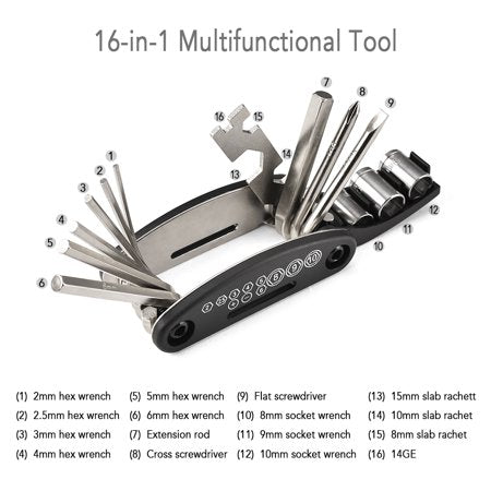 16-IN-1 Allen Key Set Multipurpose Bicycle Repair Tool