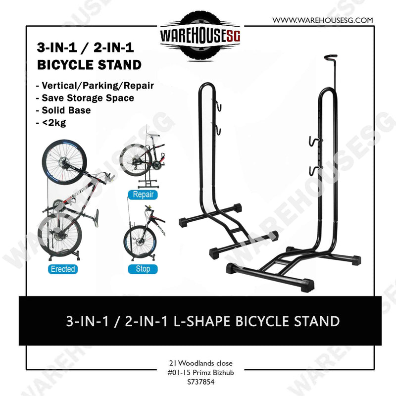 3-IN-1 / 2-IN-1 L-Shape Bicycle Stand