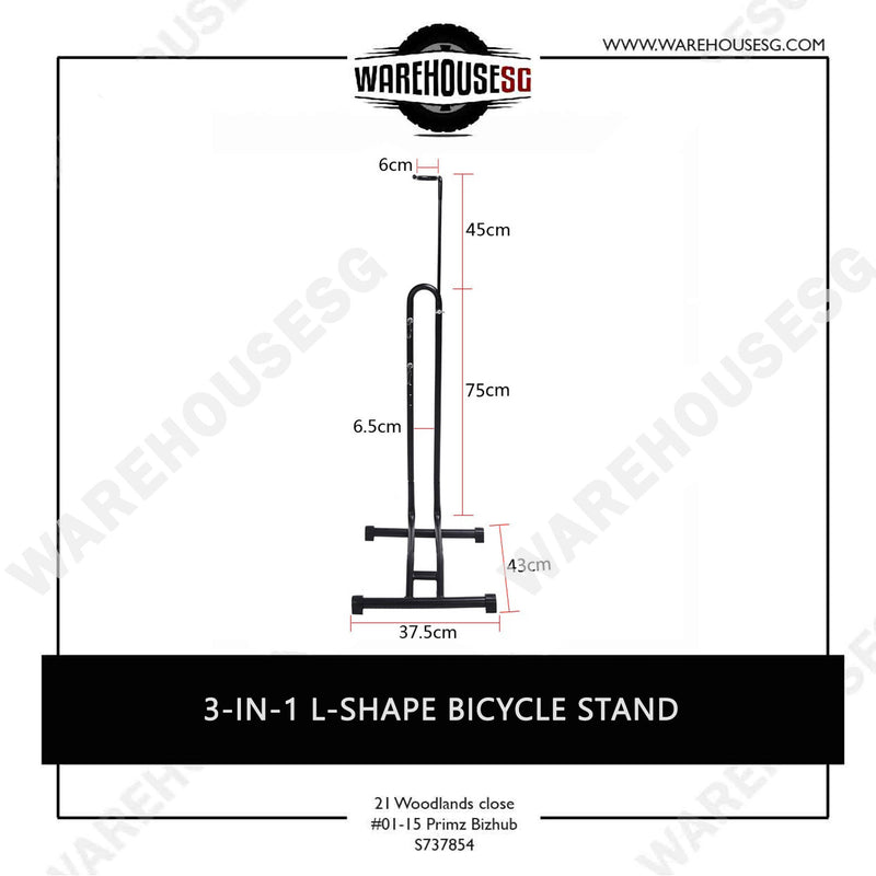 3-IN-1 / 2-IN-1 L-Shape Bicycle Stand