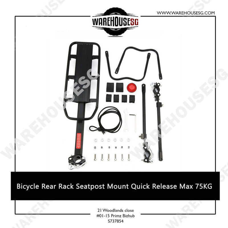 Bicycle Rear Rack Seatpost Mount Quick Release Max 75KG
