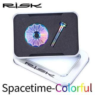 Risk Ti Titanium Headset Stem Top Cap 1-1/8" with Titanium Bolt M6 x 30mm Spacer Kit Stem Cap