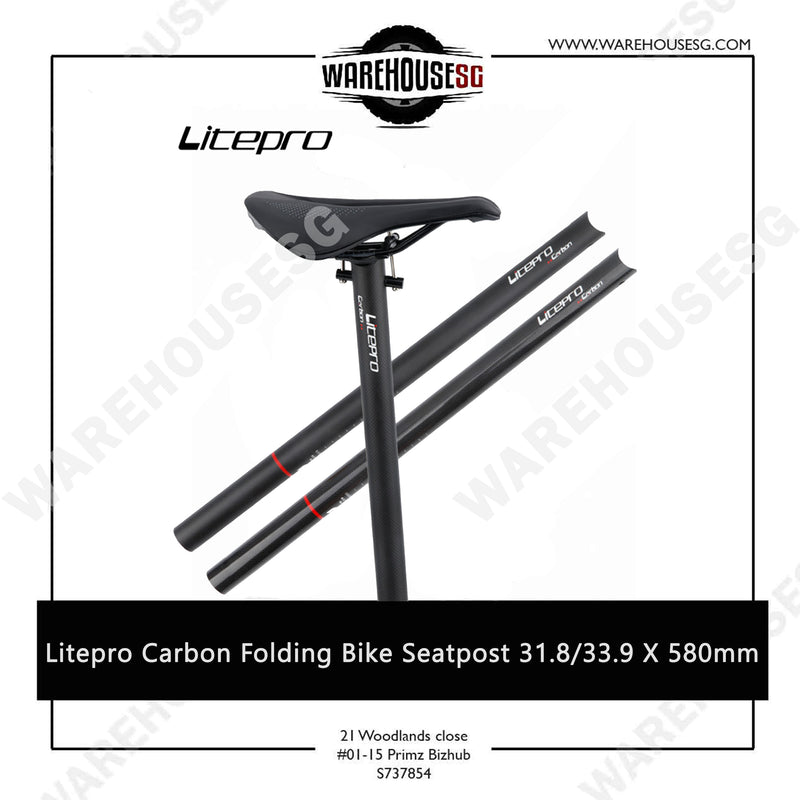 Litepro Carbon Folding Bike Seatpost 31.8/33.9 X 580mm