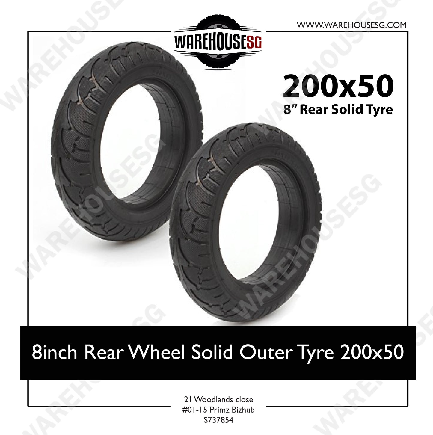 8inch Rear Wheel Solid Outer Tyre 200x50 For Speedway Mini 3/ Mini 4