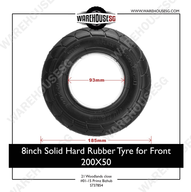 8inch Solid Hard Rubber Tyre for Front 200X50