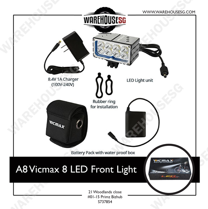 A8 Vicmax 8 LED Front Light for Scooter/Bike