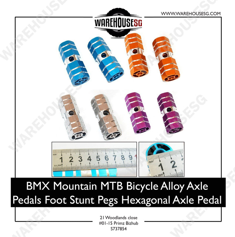 BMX Mountain MTB Bicycle Alloy Axle Pedals Foot Stunt Pegs Hexagonal Axle Pedal