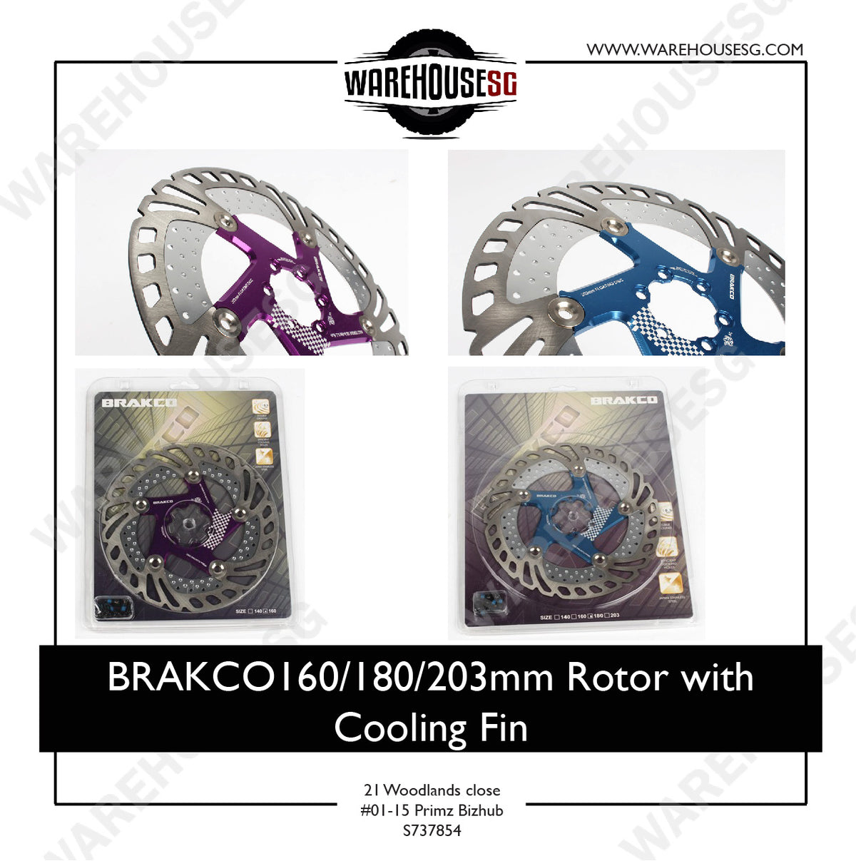 BRAKCO Mtb DH Bike Brake Rotors 160 180 203 mm Rapid Cooling Float Disc Brake Rotor