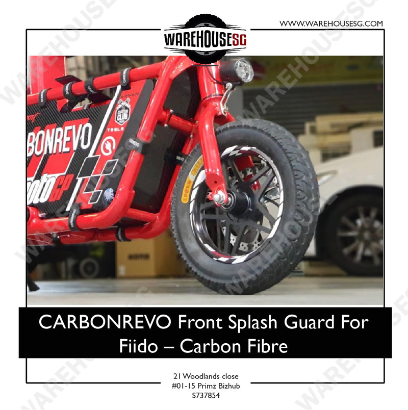 CARBONREVO Front Splash Guard For Fiido – Carbon Fibre